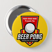 Personalisieren Sie dieses Beer Pong Logo Button (Vorne & Hinten)