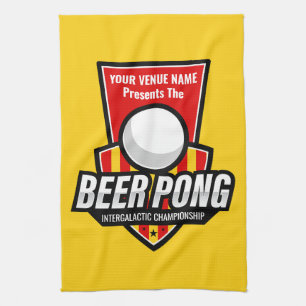 Personalisieren Sie dieses Beer Pong Logo Geschirrtuch