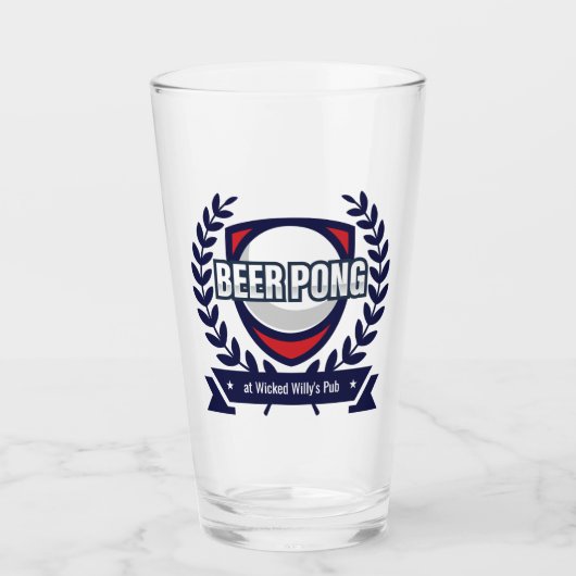 Personalisieren Sie dieses Beer Pong Logo Glas (Vorderseite)
