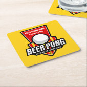 Personalisieren Sie dieses Beer Pong Logo Rechteckiger Pappuntersetzer (angewinkelt)