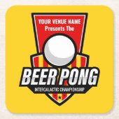 Personalisieren Sie dieses Beer Pong Logo Rechteckiger Pappuntersetzer (Vorderseite)