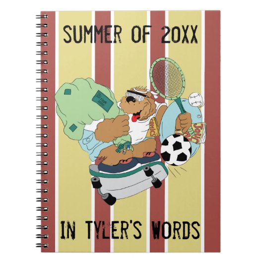 Personalisieren Sie dieses Funcamp-Bärennotibuch Notizblock (Vorderseite)