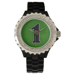 Personalisieren Sie dieses glückliche Golfer Hole  Armbanduhr