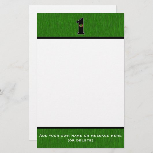 Personalisieren Sie dieses glückliche Golfer Hole  Briefpapier (Vorne/Hinten)