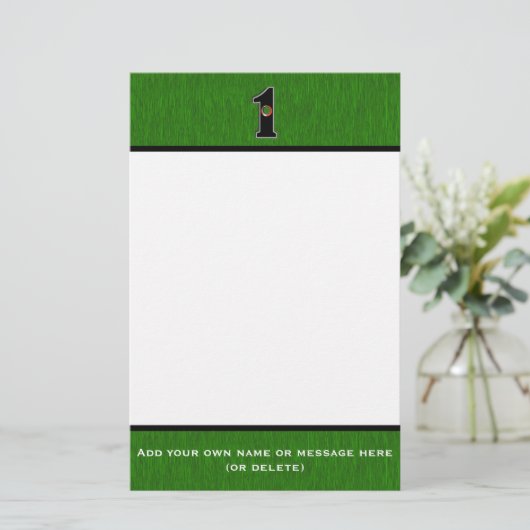 Personalisieren Sie dieses glückliche Golfer Hole  Briefpapier (Stehend Vorderseite)