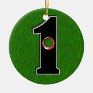 Personalisieren Sie dieses glückliche Golfer Hole Keramikornament