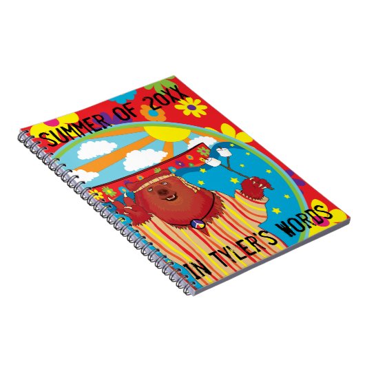 Personalisieren Sie dieses Groovy Camp Bären Note  Notizblock (Rechte Seite)