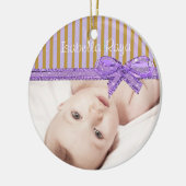 Personalisieren Sie dieses Lila und braune Foto Keramik Ornament (Links)