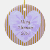 Personalisieren Sie dieses Lila und braune Foto Keramik Ornament (Hinten)