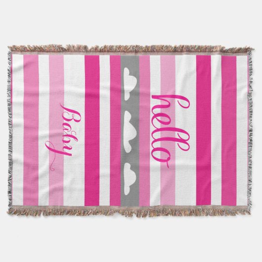 Personalisieren Sie dieses Niedliche Rosa Grau und Decke (Vorderseite)