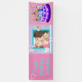 Personalisieren Sie dieses rosa Birthday Girl-Bann Banner (Vertikal)