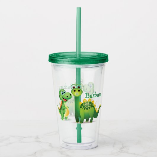 Personalisieren Sie Dino Acrylic Tumbler Acryltrinkbecher (Vorderseite)
