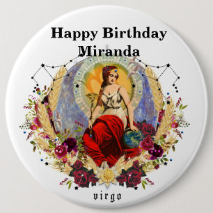 Personalisieren Sie DIY Virgo Zodiac Geburtstag Se Button