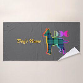 Personalisieren Sie DOG Logo Rainbow Dk Grau Karie Badehandtuch