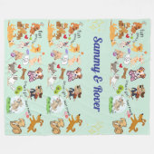 Personalisieren Sie Doggie Liebe grün Fleece Blank (Vorderseite (Horizontal))