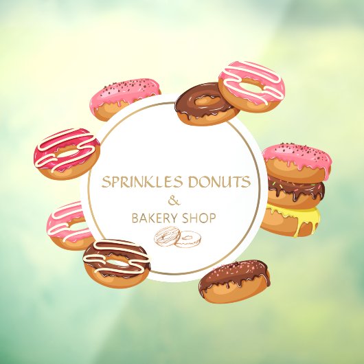 Personalisieren Sie Donut und Bäckerei Shop Fensteraufkleber (Blatt 3)