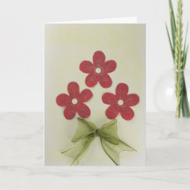 Personalisieren Sie drei rote Blume und den grünen Karte