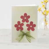 Personalisieren Sie drei rote Blume und den grünen Karte (Gelbe Blume)