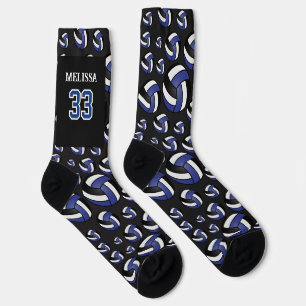 Personalisieren Sie dunkelblau, schwarz und weiß V Socken