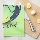 Personalisieren Sie Earth Day Blue Glitzern Globe Geschirrtuch (Viertel Falte)
