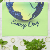 Personalisieren Sie Earth Day Blue Glitzern Globe Handtuch (Gefaltet)