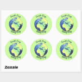 Personalisieren Sie Earth Day Blue Glitzern Globe Runder Aufkleber (Blatt)