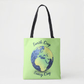 Personalisieren Sie Earth Day Blue Glitzern Globe Tasche (Vorderseite)