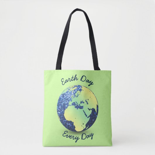 Personalisieren Sie Earth Day Blue Glitzern Globe Tasche (Vorderseite)