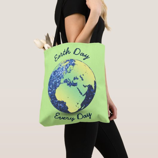 Personalisieren Sie Earth Day Blue Glitzern Globe Tasche (Von Nahem)