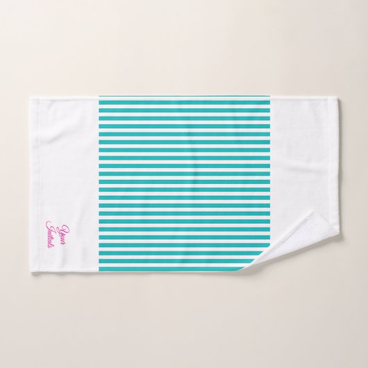 Personalisieren Sie ein Aquamarin gestrichenes Hoc Badhandtuch Set (Handtuch)