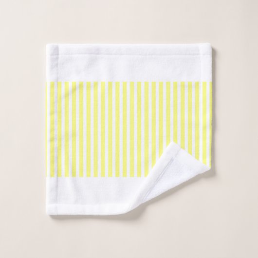 personalisieren Sie ein Geschenk mit gelbem Streif Badhandtuch Set (Waschlappen)