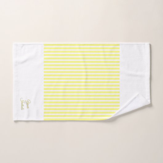 personalisieren Sie ein Geschenk mit gelbem Streif Badhandtuch Set (Handtuch)