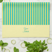 personalisieren Sie ein Geschenk mit gelbem Streif Geschirrtuch (Gefaltet)