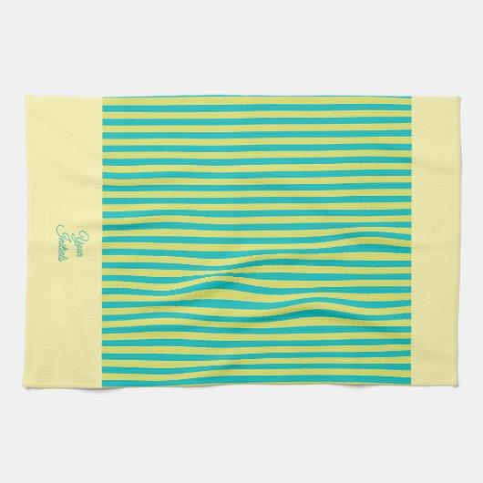 personalisieren Sie ein Geschenk mit gelbem Streif Geschirrtuch (Horizontal)
