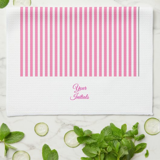 personalisieren Sie ein Geschenk mit rosa gestrich Geschirrtuch (Gefaltet)