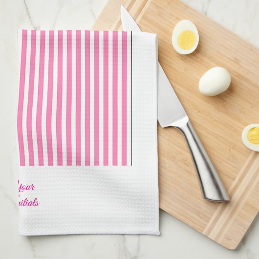 personalisieren Sie ein Geschenk mit rosa gestrich Geschirrtuch (Viertel Falte)