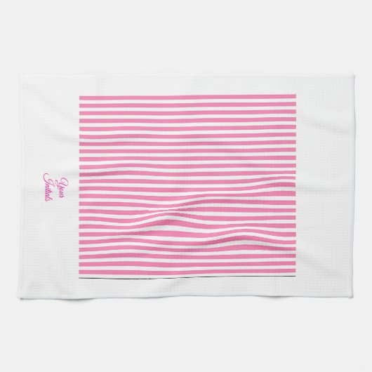 personalisieren Sie ein Geschenk mit rosa gestrich Geschirrtuch (Horizontal)