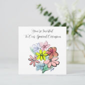 Personalisieren Sie eine Hübsche Blume Grafik Einladung (Stehend Vorderseite)