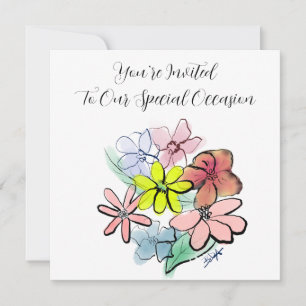 Personalisieren Sie eine Hübsche Blume Grafik Einladung