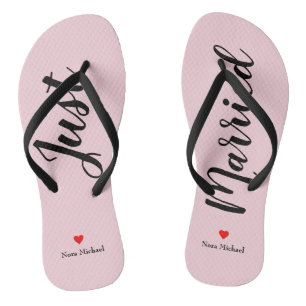 Personalisieren Sie einfach verheiratete Flip Flop Badesandalen