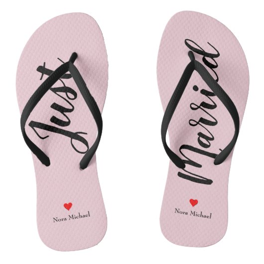 Personalisieren Sie einfach verheiratete Flip Flop Badesandalen (Fußbett)