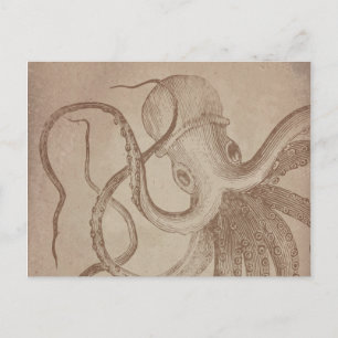 Personalisieren Sie es alter Krake Meer Vintag Postkarte