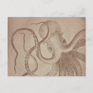 Personalisieren Sie es | alter Krake | Meer Vintag Postkarte