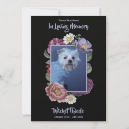 Personalisieren Sie es! Florales Foto-Haustier-Ged Einladung
