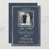 Personalisieren Sie es! Foto 25th Anniversary / DI Einladung (Vorne/Hinten)