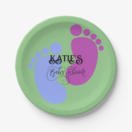 Personalisieren Sie es Unisex Baby Feet Flat Icon Pappteller (Vorderseite)