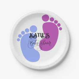 Personalisieren Sie es Unisex Baby Feet Flat Icon Pappteller