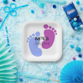Personalisieren Sie es Unisex Baby Feet Flat Icon Pappteller (Party)