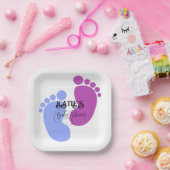 Personalisieren Sie es Unisex Baby Feet Flat Icon Pappteller (Party)