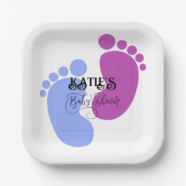 Personalisieren Sie es Unisex Baby Feet Flat Icon Pappteller